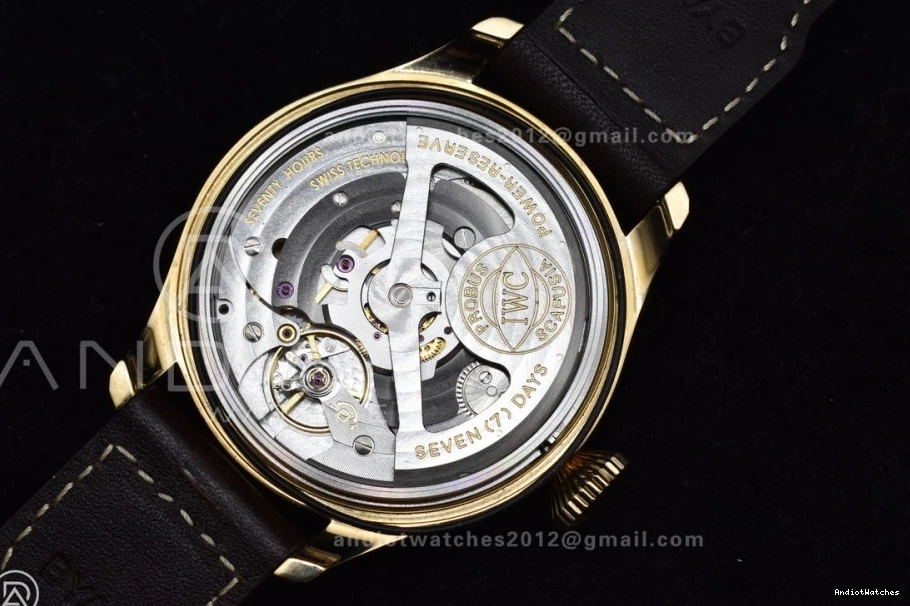 on Dial ZF IW501005 Leather Minimalist Strap Best Real Brown Big A 519 Bronze Black Edition 1:1 Pilot 0407